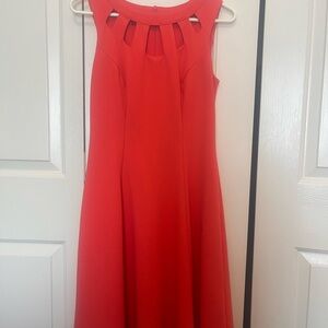 Roz & Ali Vibrant Red Cutout Midi Dress